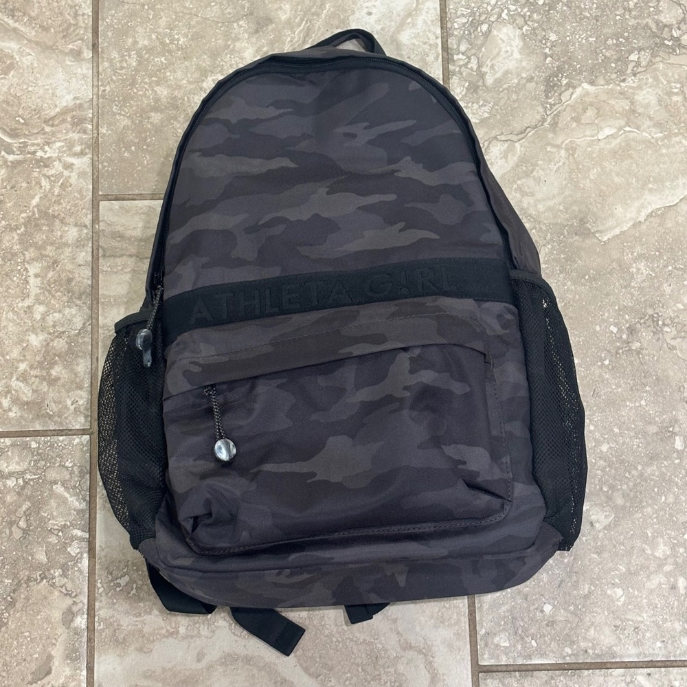 Athleta Girl Limitless Backpack Black‎ Camo School Travel Bag One Size